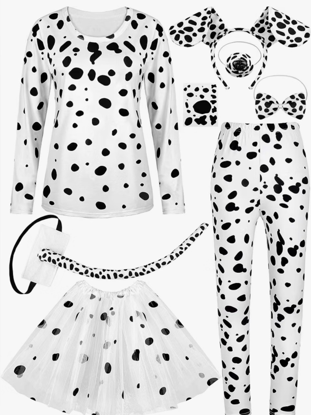 Dalmatian Dog Costume Set with Tutu & Accessories Women’s Size Medium Halloween - Picture 3 of 4